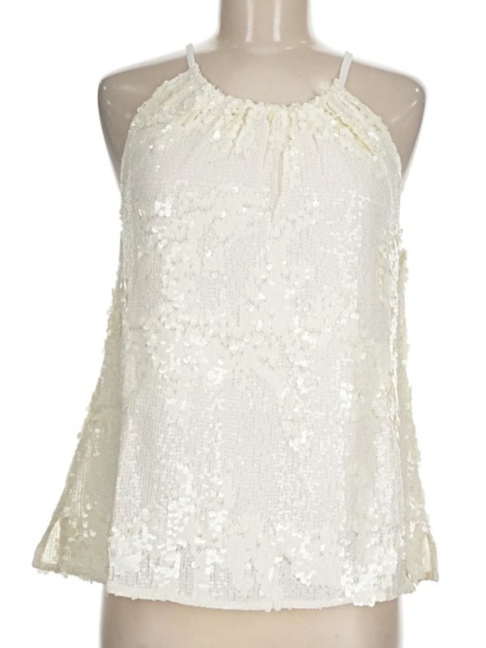 NWT Gold Hawk Sequins Tank in Dove Large